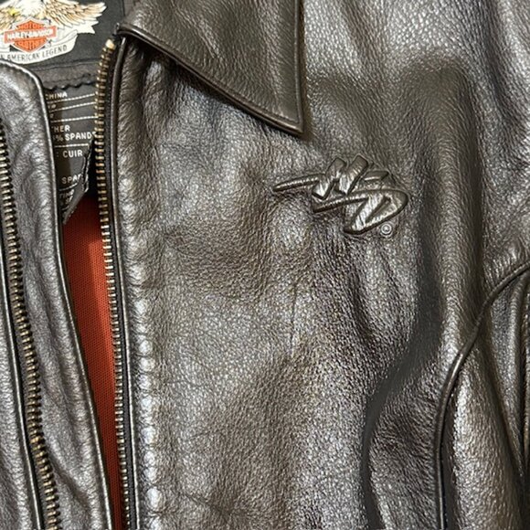 Med Harley Davidson Women's Lightweight Leather Coat w/lace up sides and back - Picture 3 of 16